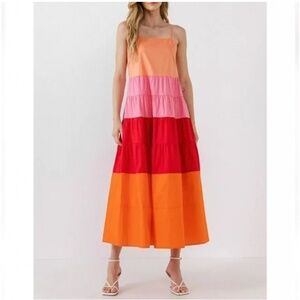 English Factory four color maxi dress